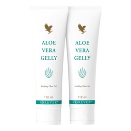 Forever Aloe Vera Gelly, 85% Pure Aloe Vera Gel, After Sun, Cooling, Soothing, Moisturising, Absorbs Residue-Free, Nourishing, Gluten Free, Dermatest Certified, Tube (2 x 118 ml)