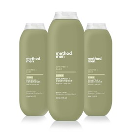 Method Men 2-in-1 Shampoo + Conditioner, Juniper + Sage, 14 Ounces (Pack of 3)