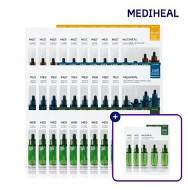 Mediheal Tea Tree/Madecassoside/Vitamin Ampoule Mask 10+10+10 Sheets (30 sheets + 3 extra Tea Tree Ampoule Masks) / 메디힐 티트리/마데카소사이드/비타민 앰플 마스크 10+10+10매 (30매+티트리 앰플 마스크 3매 추가)