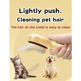 MRSXXNTY Cat Brush, Dog Brush, Pet Grooming Brush (Purple) - Stainless Steel Tooth Comb, Rubber Massage Needles, Self-Cleaning, Widely Used for Kittens, Short, Medium or Long Hair Cats/Dogs