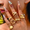 GIGB PBDK Chunky Gold Stackable Rings for Women Open Adjustable
