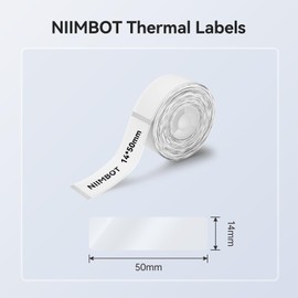 NIIMBOT Label Maker Tape for D11/D110/D101 Label Maker, 14 x 50 mm (0.55'' x 1.97'')-130 Tapes/Roll for Home Office Labeling Tape Replacement, Clear