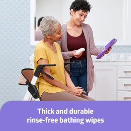 Medline Readybath Body Wipes, Shower and Bath for Adults, No Rinse Disposable Washcloths, Extra Thick, Hypoallergenic, Alcohol-Free, Aloe-Infused, Unscented, 240 Count (30 Packs), 8x8 Inch