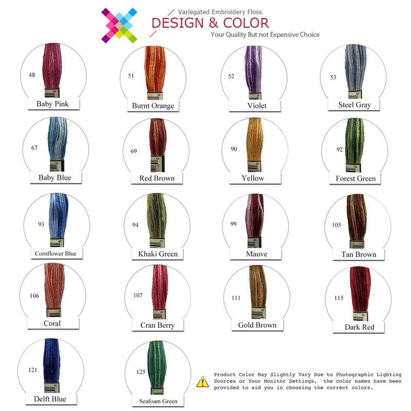 Magical Color Variations Floss Pack Six Strand Embroidery Variegated Cross