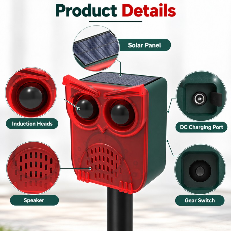 Solar Motion Sensor Animal Repeller for Outdoor Protection – Dog
