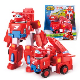 Super Wings EU720311 – Transformation Aeroplane Jett Robo Rig, Approx. 18 cm Children’s Play Figure, Convertible Toy Plane, Vehicle and Robot Figure