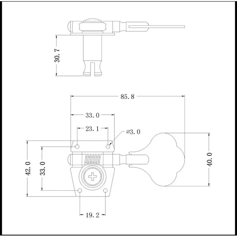Huizhou Bass Guitar Tuners Set (4) - Complete Hardware Package
