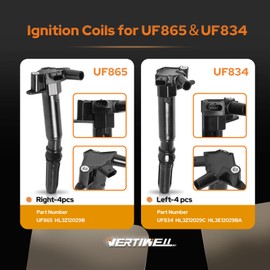 Set of 8 Ignition Coil Pack Compatible with Ford F250 Super Duty F350 Super Duty E350 Super Duty E450 Super Duty 2018 2019 2020 2021 2022 6.2L V8 Replaces UF834 UF865 HL3E-12029-AA HL3Z-12029-B