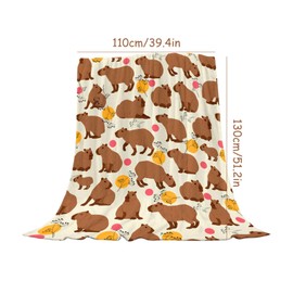 Juvanovo Capybara Blanket, 100x130cm Soft Capybara Flannel Blankets, Cutes Capybara Throws, Animal Print Throws, Capybara Stuff for Sofa Bedroom Camping Travel for Boys Girls Animal Lovers (B)