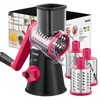 Geedel Rotary Cheese Grater, Kitchen Mandoline Vegetable Slicer with 3