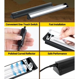 REPTI ZOO T8 UVB Lighting Fixture for Reptiles,18W Reptile Lighting Combo Kit Desert 10.0 Terrarium Hood Light Fixture for Bearded Dragon Tortoise Lizards Reptile & Amphibian(24inch)