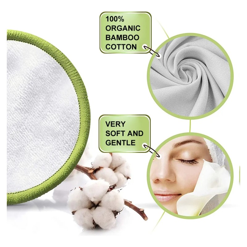 Discos Lavables De Algodón Para Limpieza Facial 20pcs