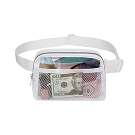 Riñonera transparente aprobada por el estadio, bolso transparente para eventos de estadio, bolso cruzado para mujeres, bolsa de estadio con correa aju