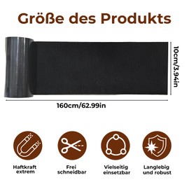 WanderGo Fabric Repair Tape Black 10 cm x 1.6 m for Awning Canvas Down Jacket Patches for Furniture for Cracks and Holes Waterproof Washable Durable Tent Repair Kit