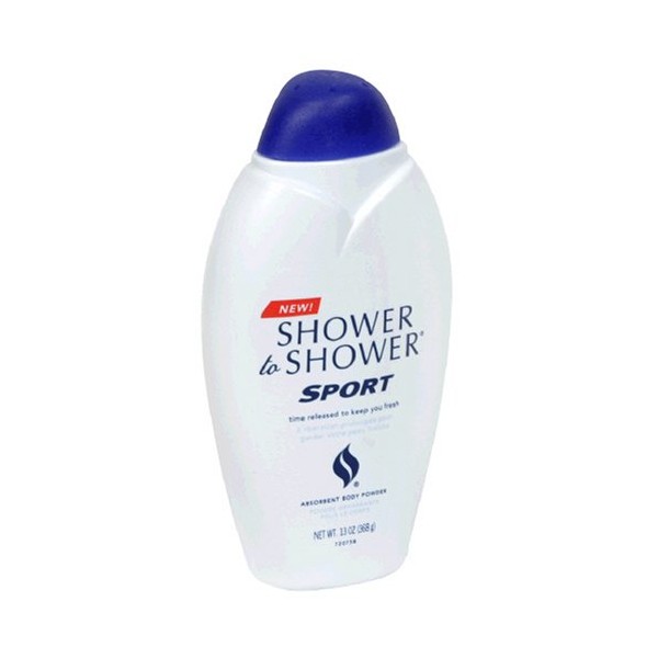 Shower to Shower Absorbent Body Powder, Sport, 13-Ounce Bottles (Pack of 2)