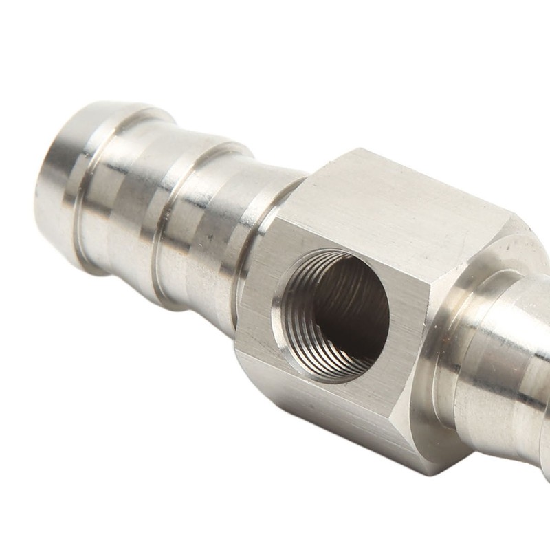 Fuel Line T Fitting Adapter 304 Stainless Steel Pressure Gauge