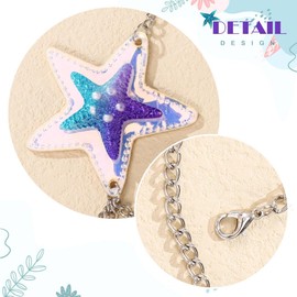 Cosydays Shell Belly Chain Starfish Waist Chains Layered Shiny Body Chain Jewelry Mirrored Summer Beach Bikini Chain Accessories for Women and Girls (Silver-Layered)