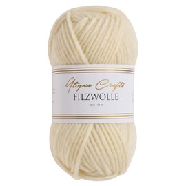 Utopia Crafts 100% lana vergine 50 g (crema bianco)