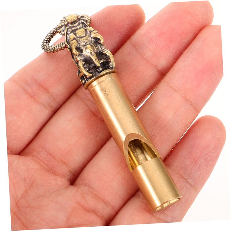 LABRIMP Portable Copper Whistle Keychain Loud Camping Whistle for Hiking