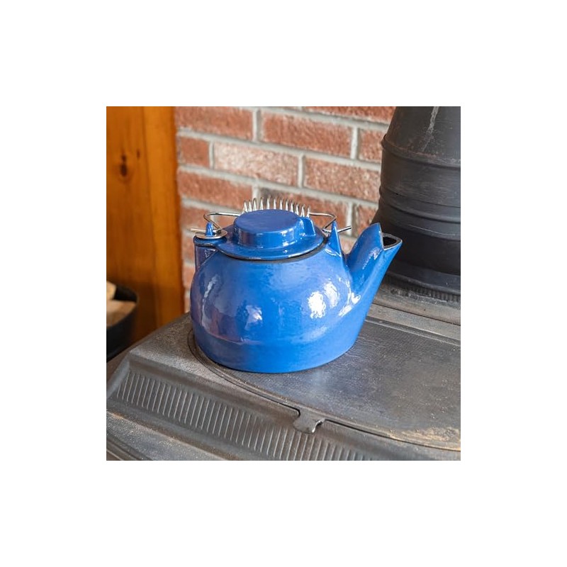 Blue Enameled Humidifying Kettle
