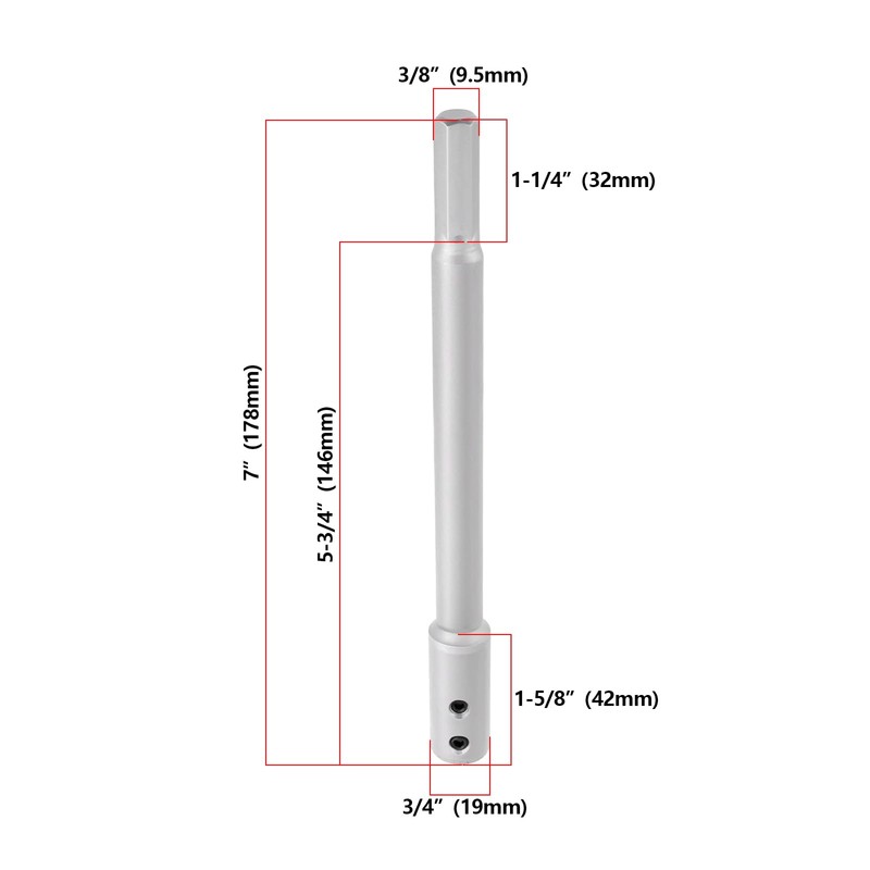 eMagTech 1 x Extra Long Bit Extension 3/8" Hex Shank