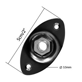 Musiin Serrated 1/4" Oval LP Guitar Output Jack Plate Input Socket with Screws, Compatible with Les Paul Electric Guitar (Black)