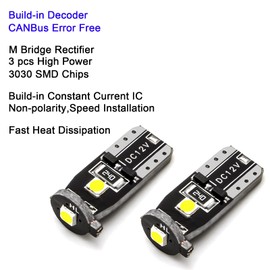 Xotic Tech T10 168 194 LED License Plate Tag Error Free Light Bulbs, Xenon White