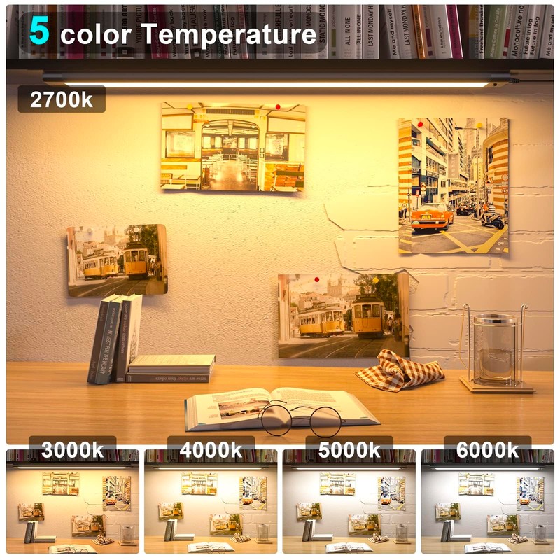 WOBANE LED Under Cabinet Lighting, 24 inch Black Cabinet Light,