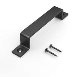 VivaLight 8 Inch Straight Bar Barn Door Handle - Black Cast Iron Pull for Sliding Doors, Gates, Sheds, Fences, Closets - Indoor Outdoor Farmhouse Hardware