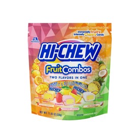 HI-CHEW Fruit Combos Bulk Easter Candy, 4 Stand Up Pouches, 220+ Pieces, 11.65oz each - Chewy Fun Soft Candy Variety Pack - Immensely Juicy Fruity Flavors - Individually Wrapped for Sharing