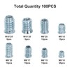Pack of 100 screw-in nuts, M6/M8/M10 threaded insert, wooden screw