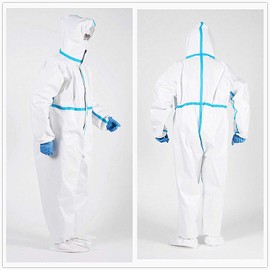 Disposable Protective Coverall Suit, Full Body Protective from Hazmat and Contamination, Non-Woven Clothing, Dustproof Purification Fabric Isolated Clothing Hood Coverall Suit (S/160CM)