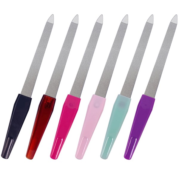 Metal Nail File (6 Pcs), Nail Files for Natural Nails