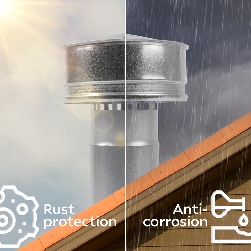 4 Inch Roofing Rain Cap - Galvanized Steel Round Roof