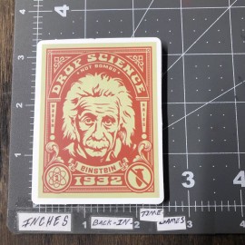 Drop Science Not Bombs Einstein Adult Humor Decal Sticker Skateboard Guitar B11K