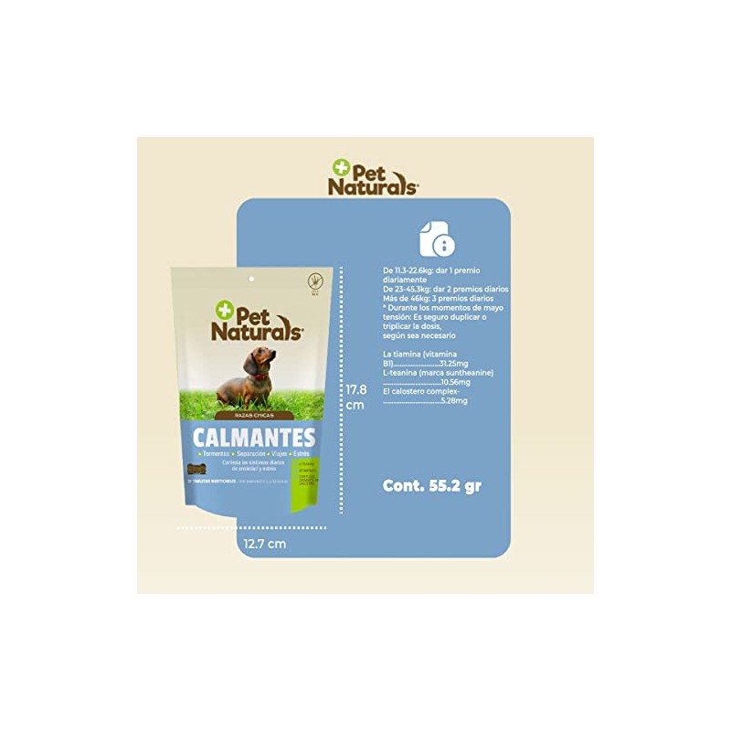 Pet Naturals, Calmantes Naturales, Razas Pequeñas, 31. 5g