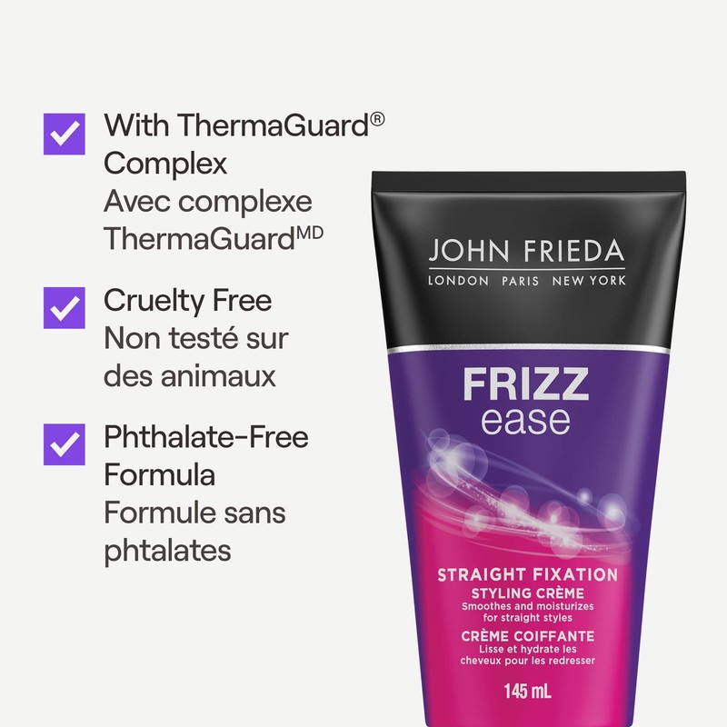 John Frieda Frizz Ease Straight Fixation Styling Crème for Sleek,