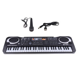 Simhoa 61-Key Digital Piano Keyboard with Microphone USB Rechargable for Bar Stage