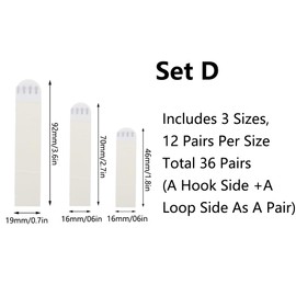 Picture Hanging Strips, Hanging Hooks Strips No Nails Picture Hooks for Pictures, Frames, Mirrors and Signs-3 Sizes-S+M+L (36 Pairs)