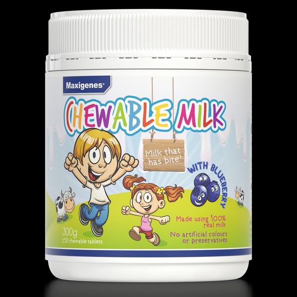 Maxigenes Chewable Milk With Blueberry 150 Tablets