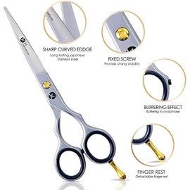 K5 International Hair Cutting Scissors Professional Hairdressing Barber Shears Japanese Stainless Steel Razor Edge Scissors for Hair Salon, Men, Women and Kid’s 6 inch (5.5)