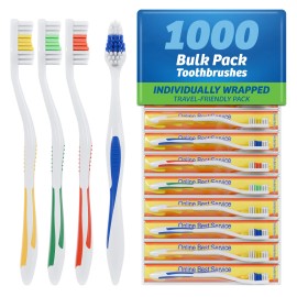 Mega Deal 1000 Toothbrushes Wholesale Lot Standard Classic Medium Soft Toothbrush
