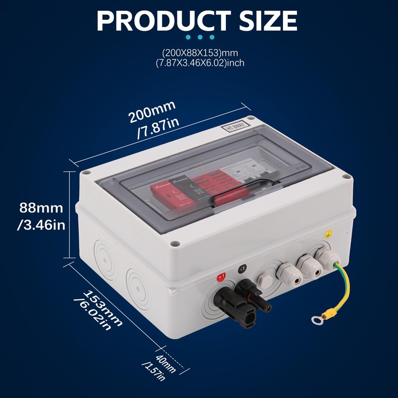 VOU 600V Solar DC PV Combiner Box for Solar Panel,1