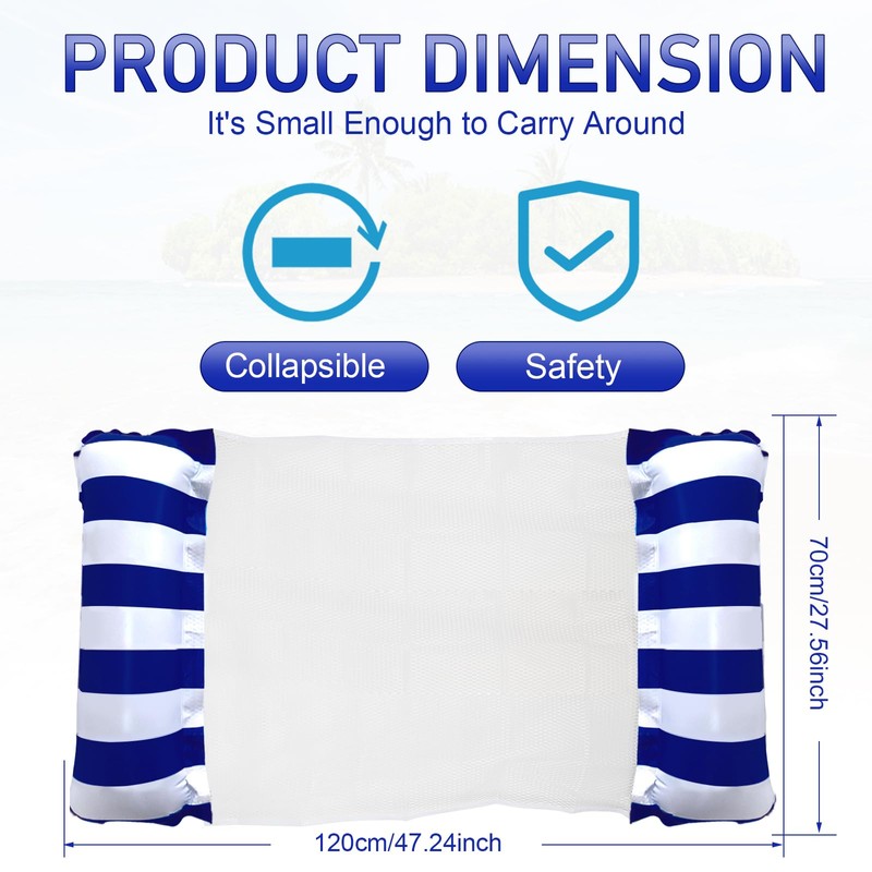 Aitsite Inflatable Pool Floats for Adults, 2 Pack Water Hammock,