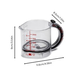 Dreamfarm Upcup All-in-1 Adjustable Measuring Cup, Metric & Imperial Measurements up to 1 Cup - Black/Clear