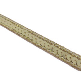 Kirari Handicraft Club NO.209_Sequin Blade (Gold: Gold) Width 0.5 inches (1.2 cm) x Length 16.8 ft (3 m) Roll Sequins Sequin