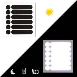 customTAYLOR33 Calcomanías reflectantes de seguridad de alta intensidad para motocicleta, bicicleta, snowboard, cascos de carreras o vehículos (1 juego (6 tiras y 6 círculos), negro)