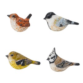 SOFFEE DESIGN Set of 4 Metal Birds Cabinet Knobs, Decorative Pull Handle for Door/Cabinet/Drawer, Four Kinds of Vivid Birds with Different Coloring Antique Decor