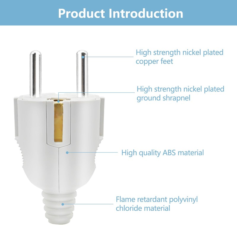 Schuko Plug Pack of 3 Plugs 250 V 10/16 A