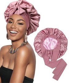 Silk Single-Layer Hair Bonnet - Breathable Design for Your Hair Care Needs:_Pink